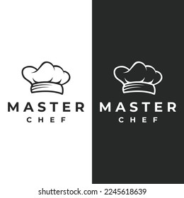 Plantilla profesional para el logotipo de sombrero de chef o cocinero de cocina.Logo para cocineros de negocios, caseros y de restaurantes.