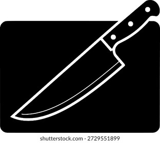 Professionelle Küchenmesser und Schneidebrett Symbol - Schwarze Küche Utensil Silhouette Vektorgrafik für Kochen und Lebensmittel-Vorbereitung