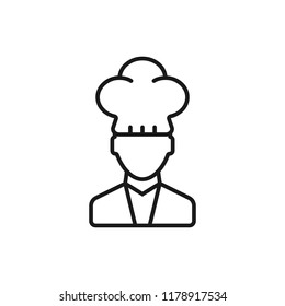 Professional chef line icon. Flat design vector illustration