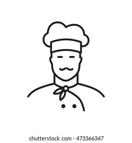 Professional chef line icon. Flat design vector illustration