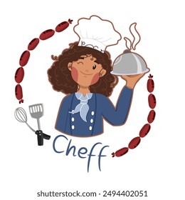 a professional chef looking to add a personal touch to your branding or a food enthusiast wanting to spice up your designs, this chef girl vector illustration is sure to impress.