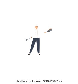 carácter de juego de palabras del chef profesional