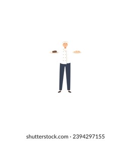 professional chef pose set isolated