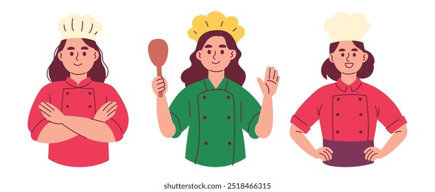 Professional Chef in Restaurant or Cafe, Woman Wearing Chef Uniform