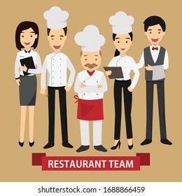 professional chef team,cartoon characters collection.