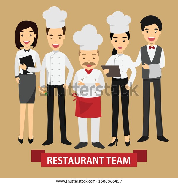 professional chef team,cartoon characters collection.