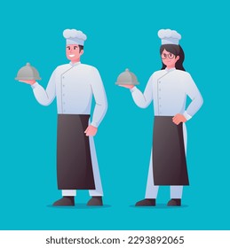 professional chef in uniform vector illustration
