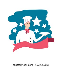 professional chef worker avatar character vector illustration design