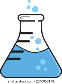 Professional chemical analysis flask icon design on a white background