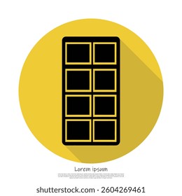 Professional Chocolate Bar Icon. Scalable, Clean, and Minimalist Vector for Apps and Branding.