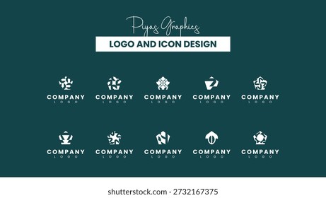 Conjunto de iconos de logotipo de marca Abstractas circular de Profesional