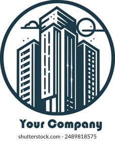 Professional city logo embodying corporate strength and urban sophistication.