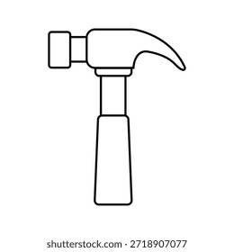 Desenho de linha de vetor de martelo de garra profissional para conceitos de marca de loja de hardware e de melhoria da casa.
