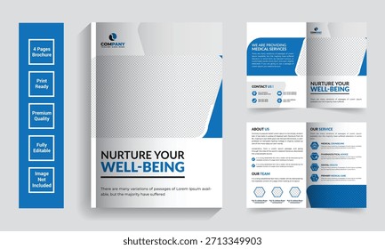 Professional Clean bi-fold brochure design, Company Profile Design, Doctors Profile Branding, School Bi-fold Brochure, 8 pages Brochure, 4 pages Brochure Design, Book Cover Design Template.