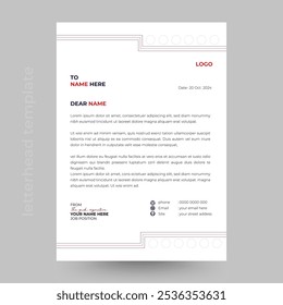 Professional  Clean corporate letterhead template design, Modern letterheads design template, company letterheads template for business and project.