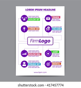 Professional and clean design document with various vector icons and typography design. Corporate and minimal layout suitable for different purposes.