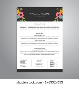 Professional Clean Elegant Resume CV Template Design