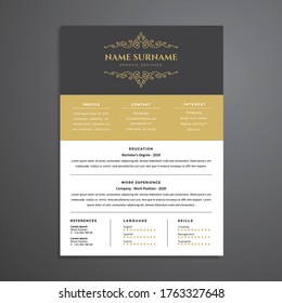 Professional Clean Elegant Resume CV Template Design