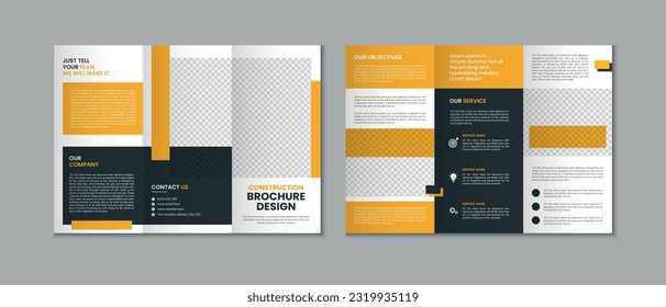 Professional clean modern and corporate various colorful unique trifold brochure template, three fold cover page, three fold presentation, bifold brochure background layout design with mockup