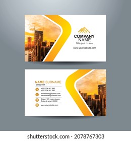 Professional, Clean and Modern Double-sided business card design template Vector Illustration.