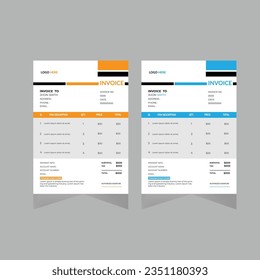 Professional, clean and modern invoice design template. Just drop in your own pictures and texts, and it’s ready for print.