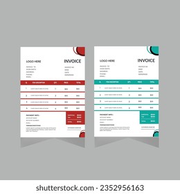  Professional, clean and modern invoice design template. Just drop in your own pictures and texts, and it’s ready for print.