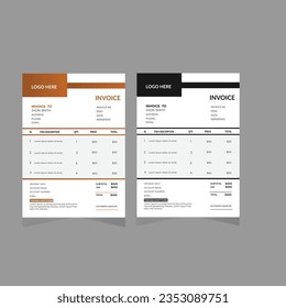 Professional, clean and modern invoice design template. Just drop in your own pictures and texts, and it’s ready for print.