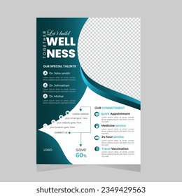 Professional, clean and modern medical flyer design template. Just drop in your own pictures and texts, and it’s ready for print.