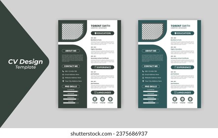 Professional Clean Modern Resume design template for Business Job Applications, Minimalist resume cv template,cv design 