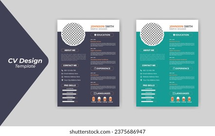 Professional Clean Modern Resume design template for Business Job Applications, Minimalist resume cv template,cv design 