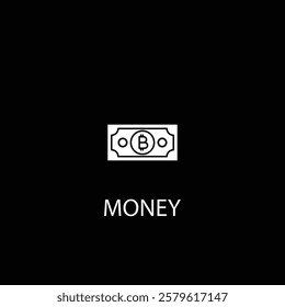 A professional and clean money icon, symbolizing financial success, ideal for banking, business apps, e-commerce, and accounting projects.