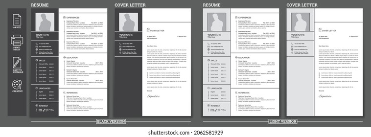 Professional Clean Resume - Creative CV And Cover Letter Design Template Layout