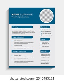 Professional Clean Resume CV Template Design