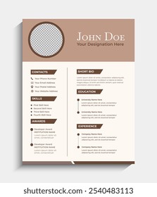 Professional Clean Resume CV Template Design