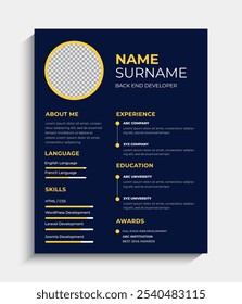 Professional Clean Resume CV Template Design