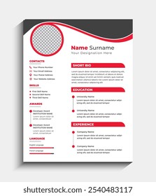 Professional Clean Resume CV Template Design