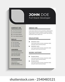 Professional Clean Resume CV Template Design