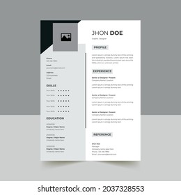 Professional Clean Resume Design Template , Print Ready Fully editable template