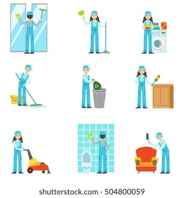 Professional Clean Up Service Set Of Illustrations