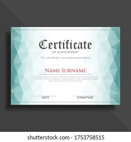 Professional Clean Simple Certificate Template Polygonal Design