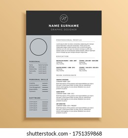 Professional Clean Simple Resume CV Template Design