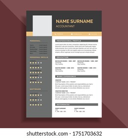 Professional Clean Simple Resume CV Template Design