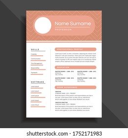 Professional Clean Simple Resume CV Template Design