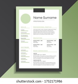 Diseño de plantilla CV simple de reanudación profesional limpia