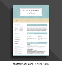 Professional Clean Simple Resume CV Template Design