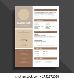 Professional Clean Simple Resume CV Template Design