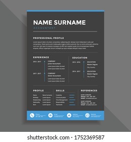 Professional Clean Simple Resume CV Template Modern Design