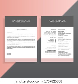 Professional Clean Simple Resume CV And Cover Letter Template Design Set