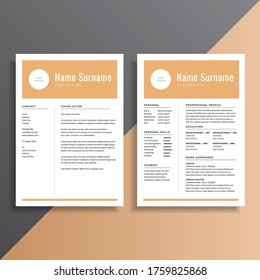 Design-Set für professionelle, saubere, einfache Wiederaufnahme-Lebensläufe und Überdruckbuchstaben