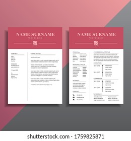 Professional Clean Simple Resume CV And Cover Letter Template Design Set